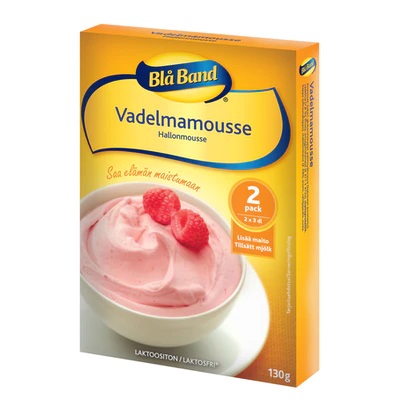 Blå Band lactose free Raspberry Mousse 2x65g